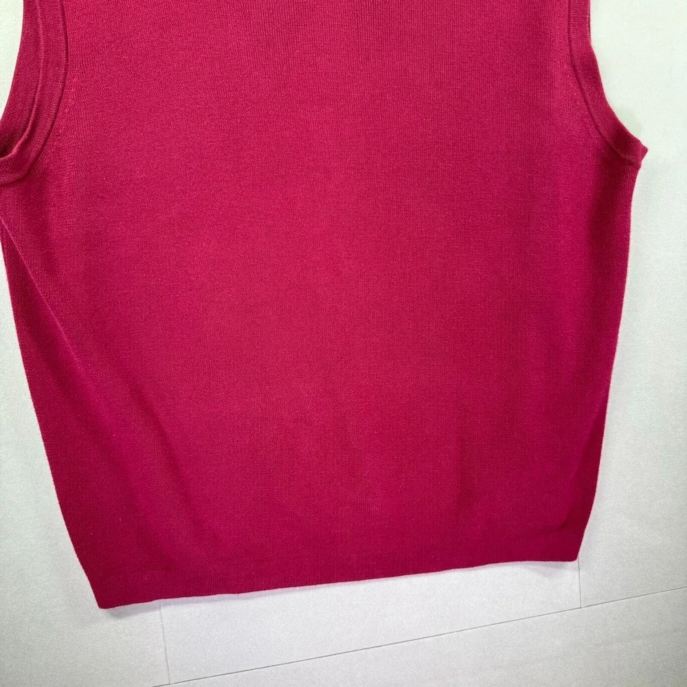 Vintage‎ Eddie Bauer Sweater Vest Men L Supima Cotton Pima V Neck Burgundy